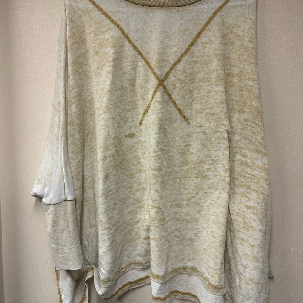 Cream and Tan Women's Top‎